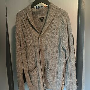 J. Crew gray cable knit cotton cardigan